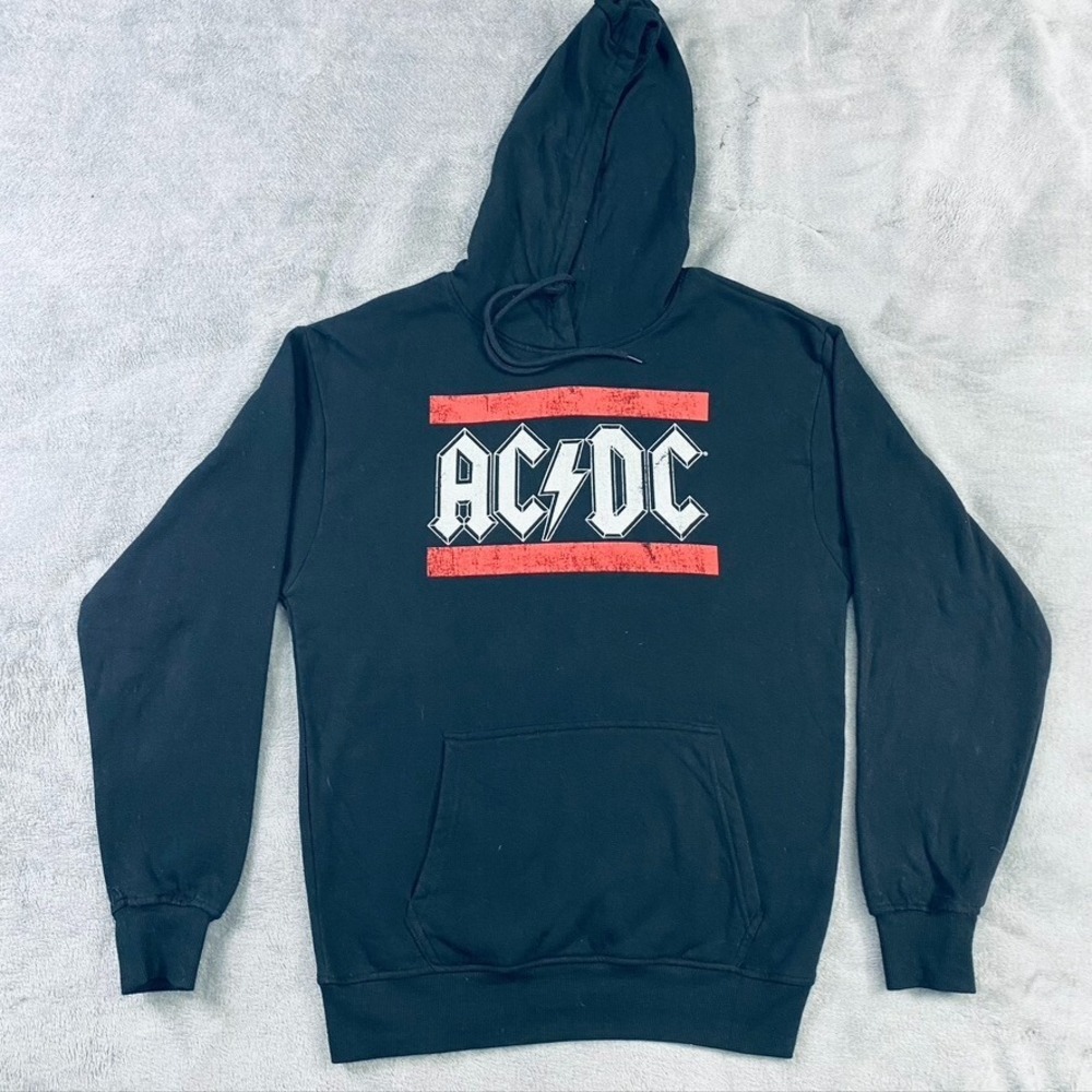 AC DC Sweatshirt Men S Graphic Hoodie Jet Black Lightning Bolt Rock Band Outdoor